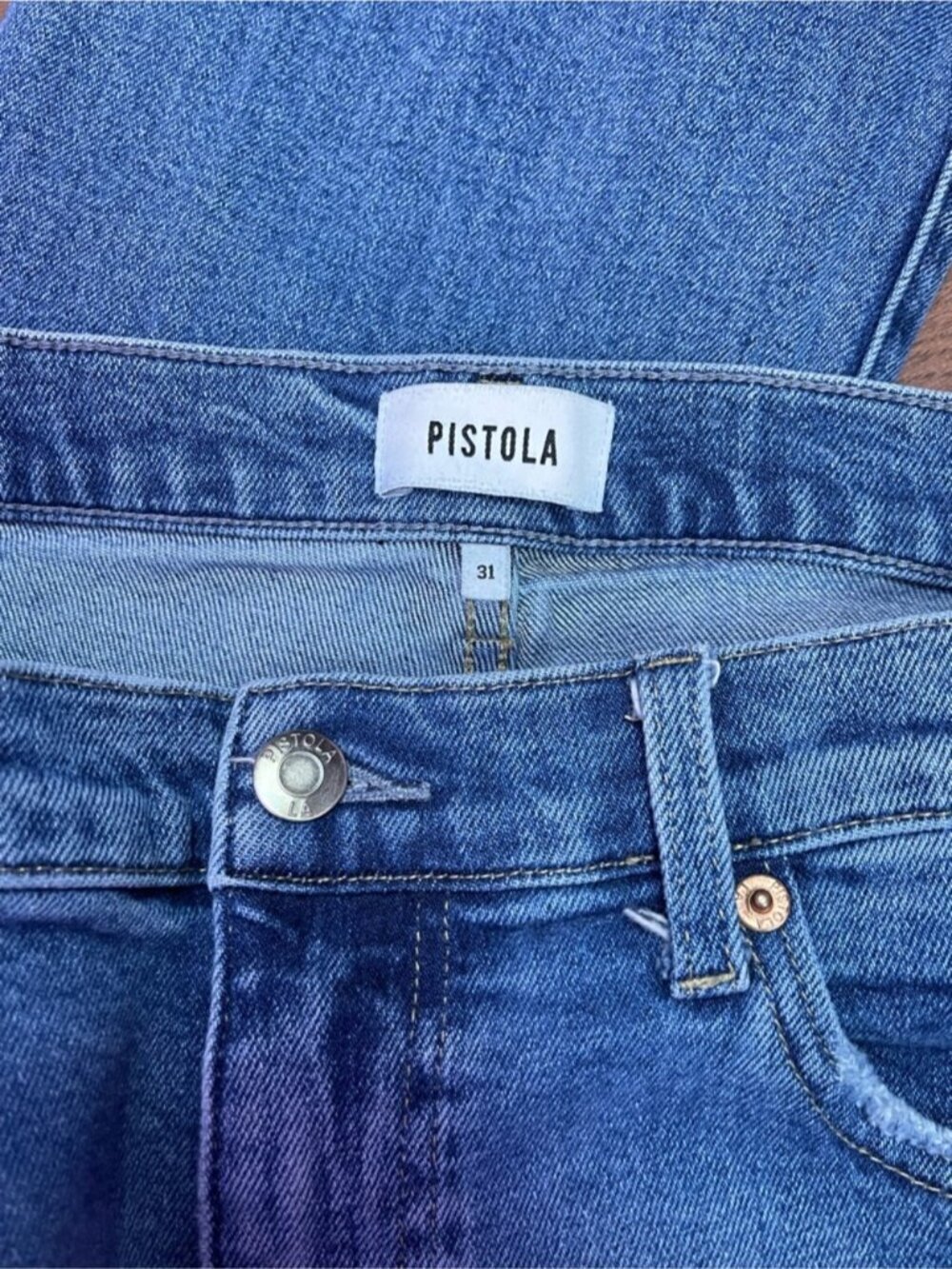 Pistola Dana High Rise Flare Jeans Hyde Blue Wash Women’s 31 - Picture 13 of 14